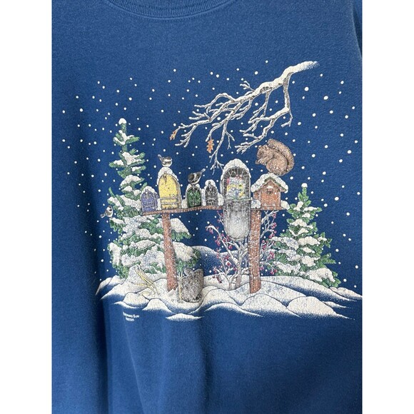 Vintage Morning Sun Christmas Winter Snow Nature Crewneck Sweater XXL‎ USA - Picture 5 of 11